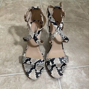 Pashion Footwear v1.0 Snake Skin Sandals with 4 inch Block Convertible Heels